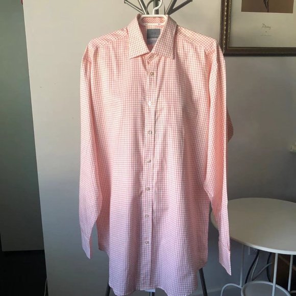 COPY - 🛍️ Host Pick 🛍️ NWT, Thomas Dean Orange Checkered Long Sleeve Shirt Size… - Picture 3 of 12